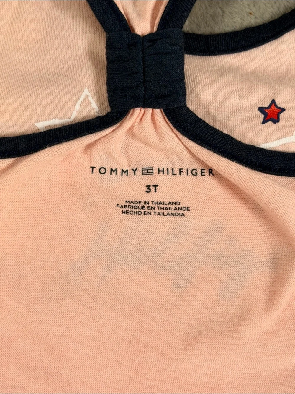 Tommy Hilfiger Kids Pink Ruffled Tank & Navy Star Shorts Set